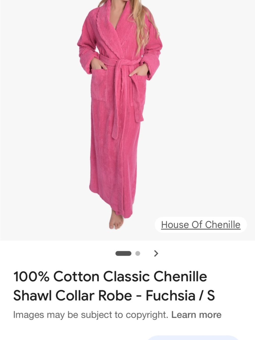 Plush Ribbed Women's Robe - Vibrant Pink - Picture 6 of 6